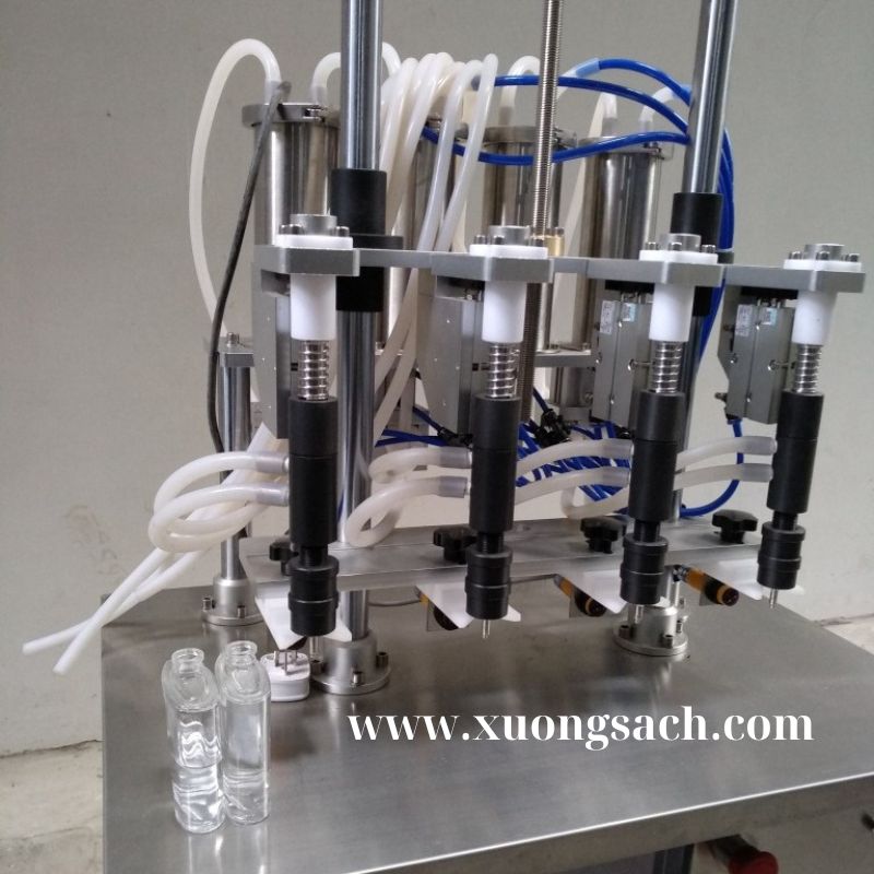 Máy chiết rót 4 vòi bán tự động