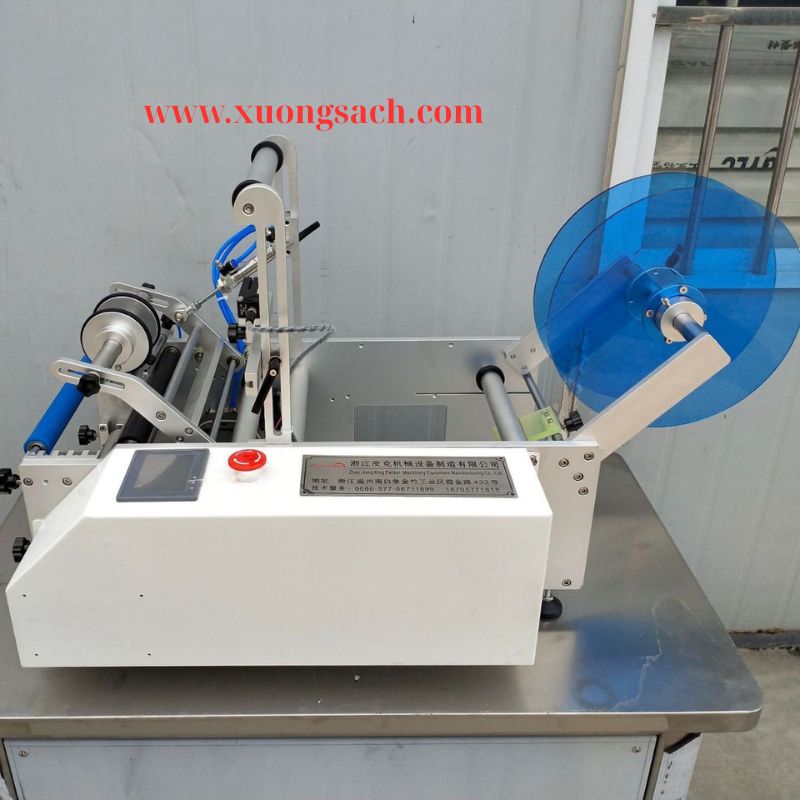 Máy dán nhãn decal chai tròn bán tự động
