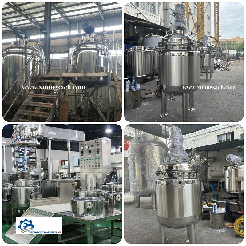 Bồn khuấy trộn nhũ hóa mỹ phẩm có gia nhiệt