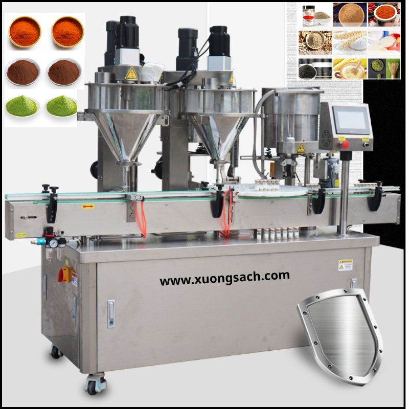 Máy chiết bột  2 vòi tự động