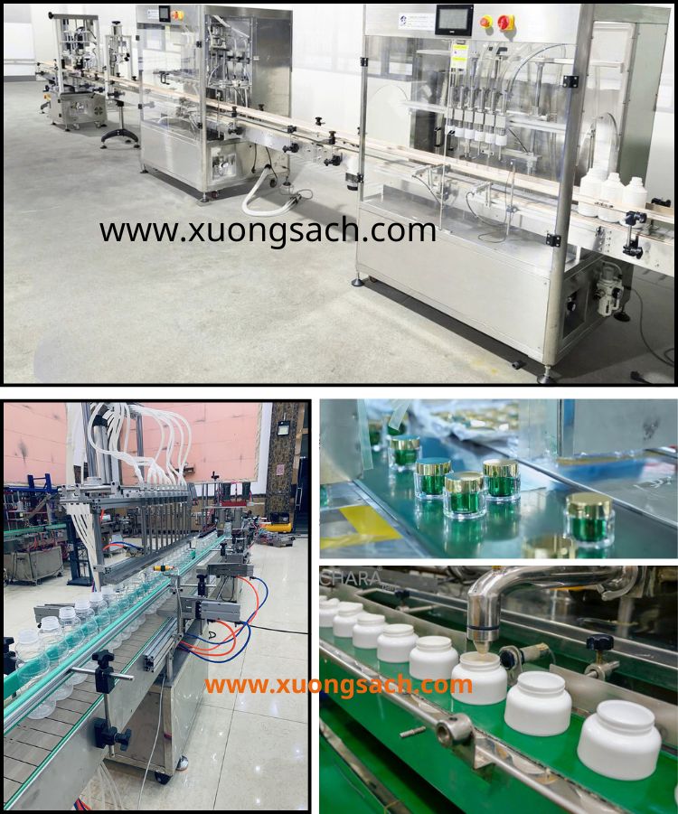 Máy chiết rót mỹ phẩm băng tải tự động