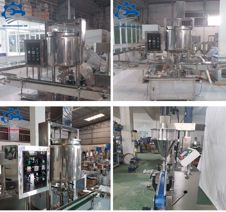 Máy chiết rót mỹ phẩm tự động có băng tải