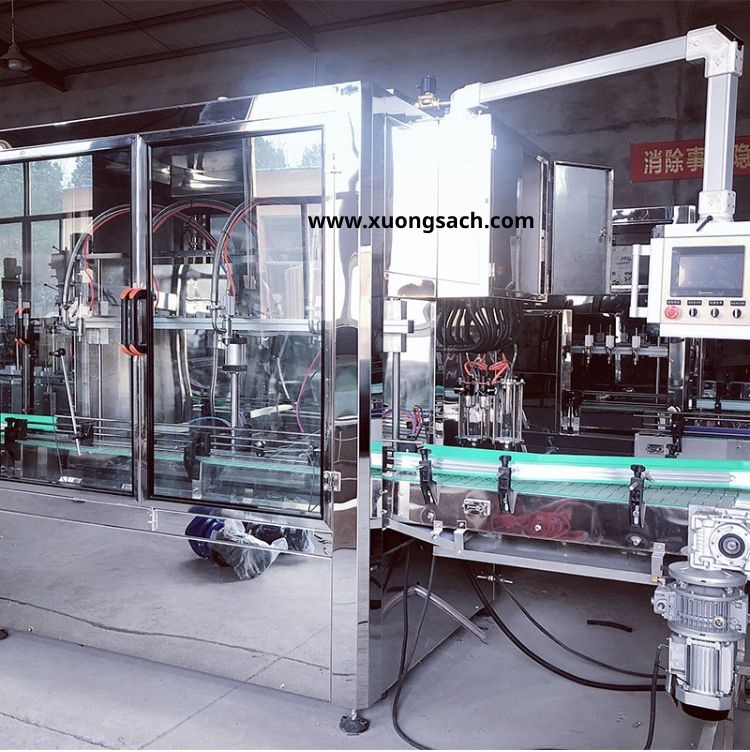 Máy chiết rót tự động băng tải