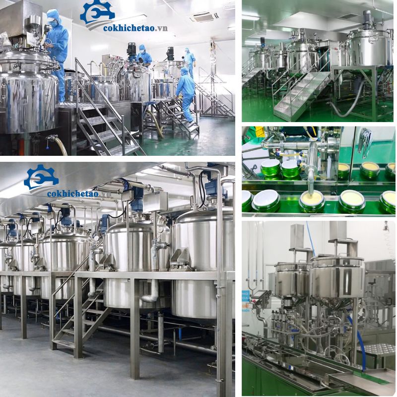 Máy khuấy trộn nhũ hóa mỹ phẩm, thực phẩm, hóa chất có gia nhiệt 
