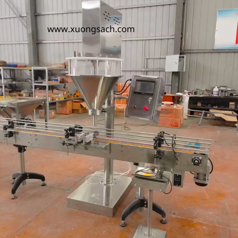 máy chiết  bột định lượng bán tự động