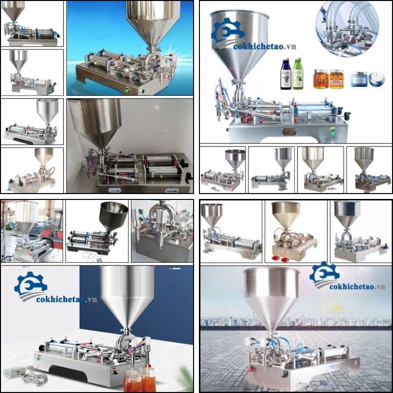 Máy chiết rót 2 vòi bán tự động