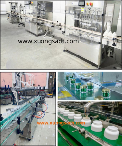 Máy chiết rót mỹ phẩm – Bán máy chiết kem body, kem ủ trắng gia nhiệt có băng tải